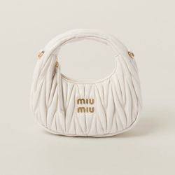Miu Miu Wander Matelassé Nappa Leather Hobo Mini-bag