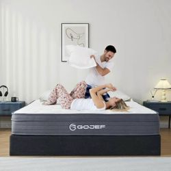 GOJEF 12 inch Queen Mattress,Hybrid Memory Foam with Independent Spring, Soft and Pressure Relief