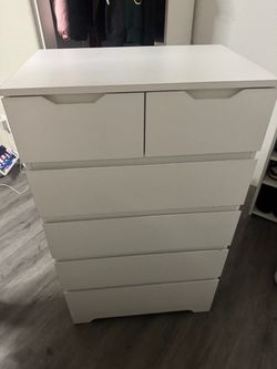 White 6-Drawer Dresser Chest