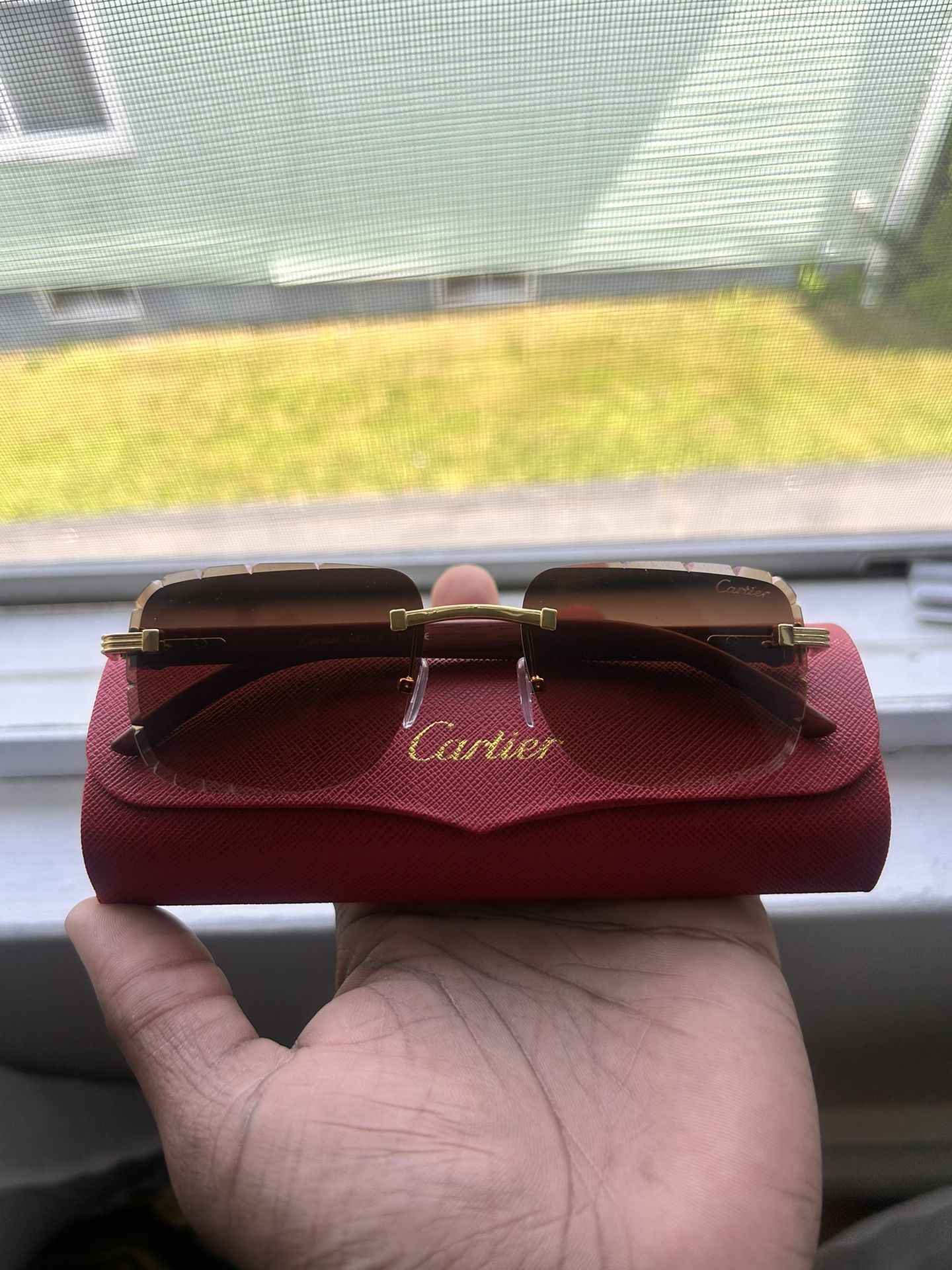 Cartiar Glasses 👓 Olive/Brown Lens Brown Frames   Come With Authenticity Card & Case💎Brand New ✅ $150💰