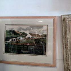 Framed Farm Landscape Print – Double Matted – 31” x 25”