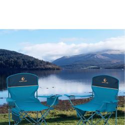 2 Pack Portable Camping Chair for Adults Lawn Chairs Support 250 lbs Blue