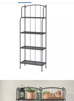 IKEA lacko outdoor plant stand shelving unit metal black