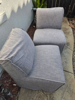 Armless linen chairs