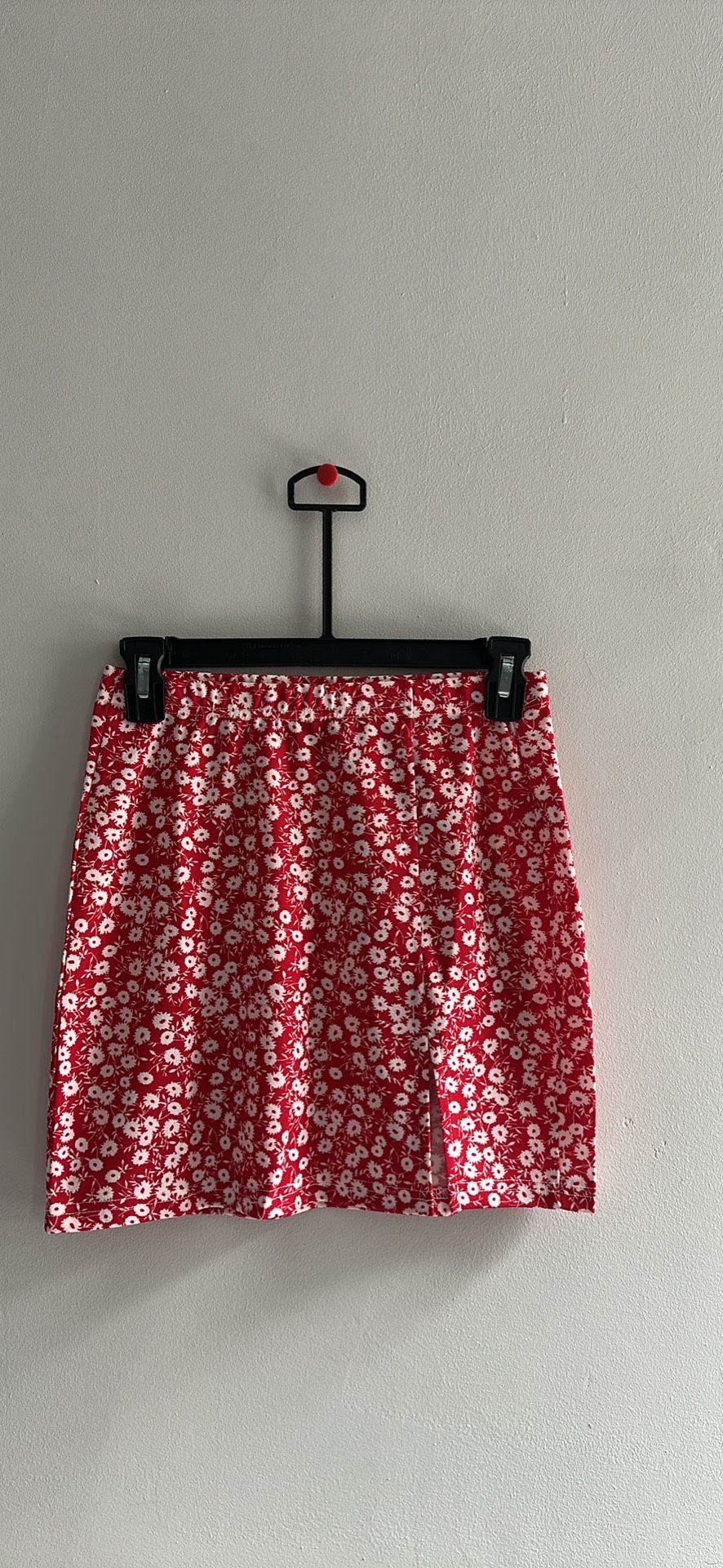 Red Floral Mini Skirt