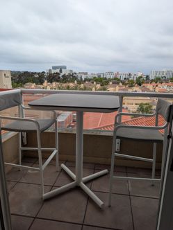 3 Piece Outdoor Patio Aluminum Bar Set