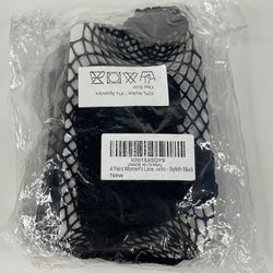Black Fishnet Ankle Socks-4 Pairs Included
