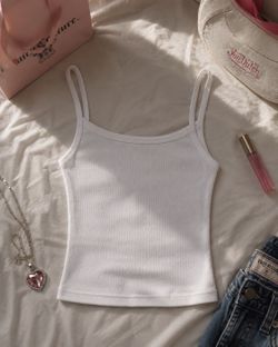 White ribbed cami undershirt