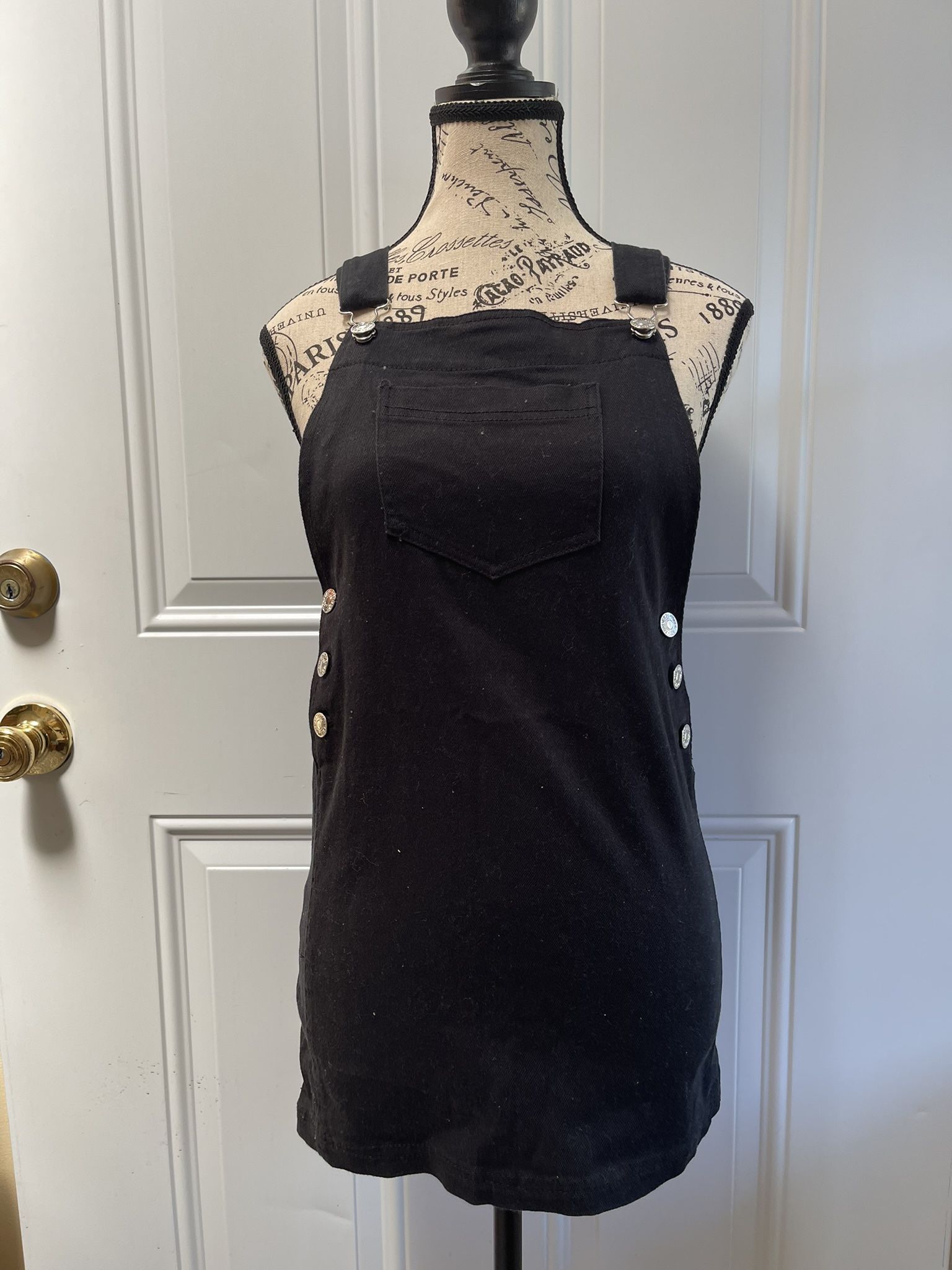 Black Overalls Dress