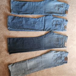 Levi's Lee Wrangler Jeans Denim Work Pants Lot Of 4 Size 34x30