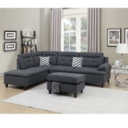 Gorgeous 3 Piece Sectional and Ottoman with Storage