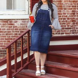 Be-girl a USA womens jeans Overalls dress jumper M size
