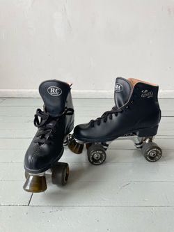New Black Leather Roller Skates Size 7 Womens