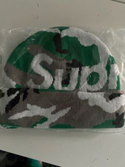 Supreme Camo Big Logo Beanie 'Green Camo'