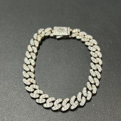 Silver Cuban Diamond Bracelet