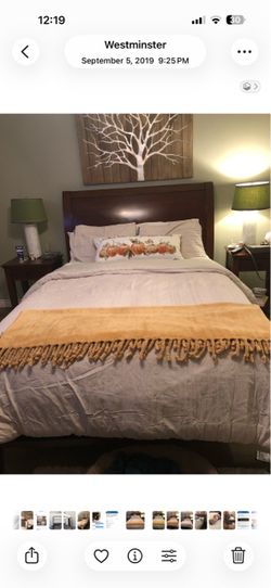 Dark Wood Sleigh Bed Frame