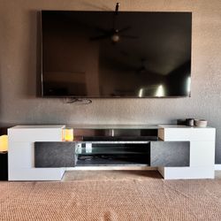 Modern White and Gray TV Stand
