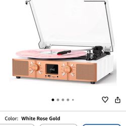 Vinyl Record Player with Built-in Speakers