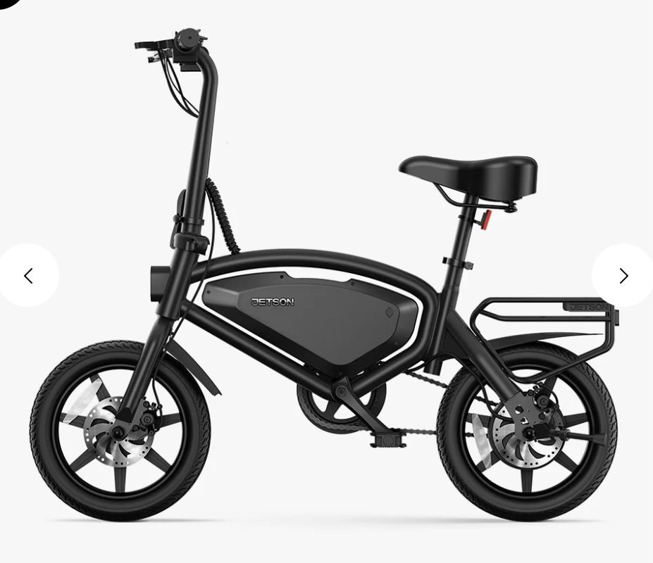 Jetson Adult Axle X 12" Step-Over Electric Folding Bike - Black: 15.5 mph, 220 lb Capacity