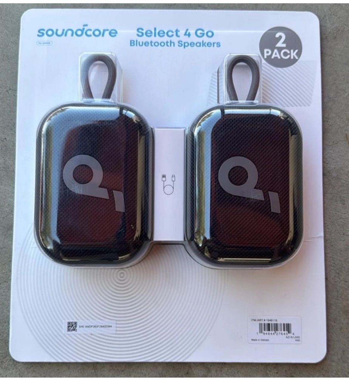 2-Pack Soundcore by Anker Select 4 Go Bluetooth Speaker 20 Hour Floats