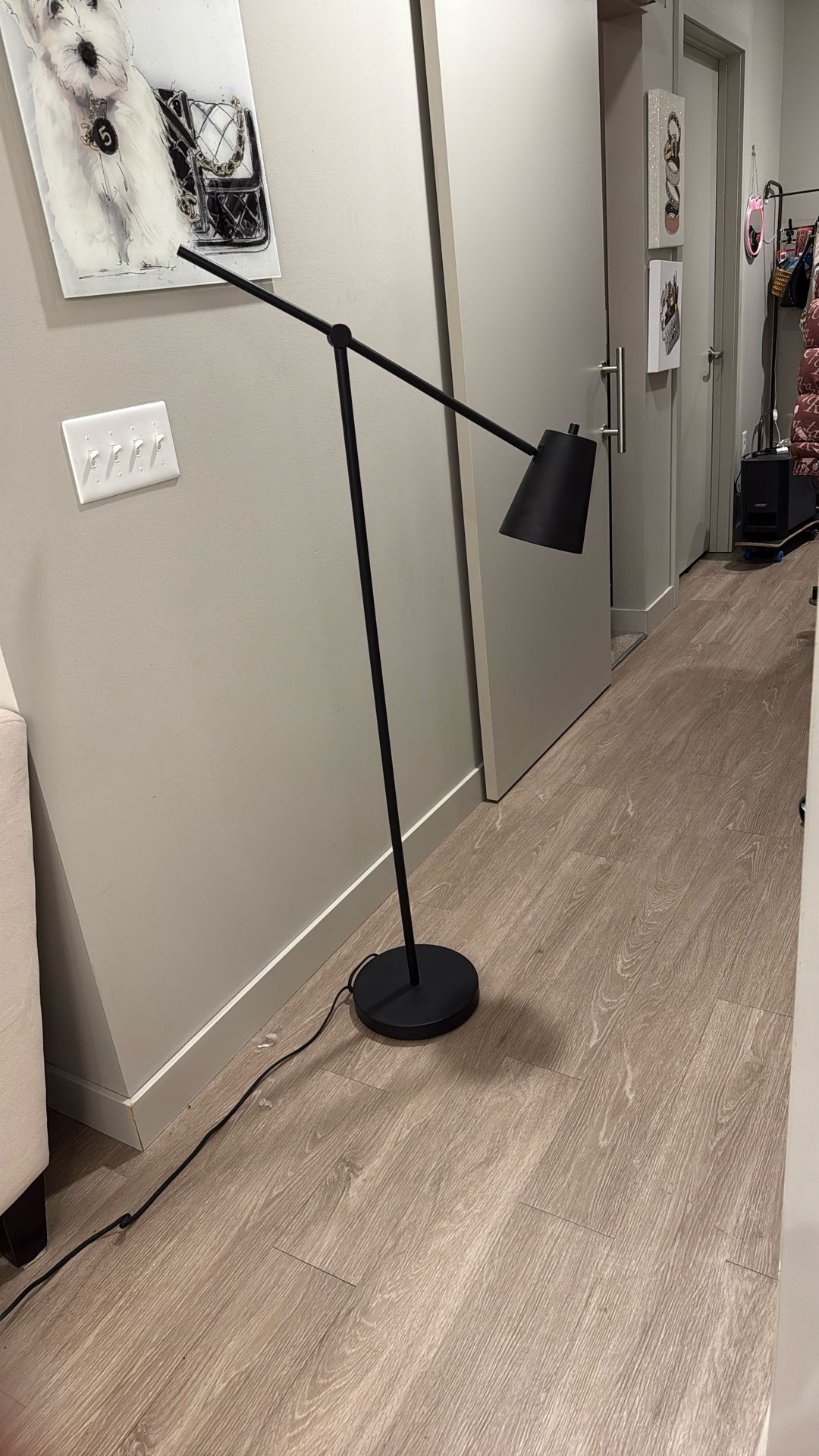 Black Cantilever Standing Adjustable Floor Lamp - Threshold