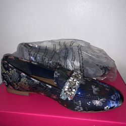 Flower & Rhinestone Mules 