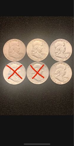 Franklin Silver Half Dollars 4 left