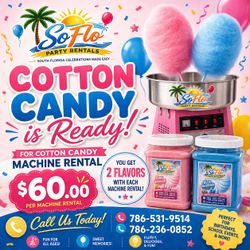 Cotton candy machine for events