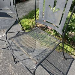 Heavy Black Steel Bistro Patio Chairs 
