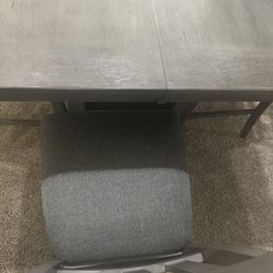 5 Piece Dining Set Table Gray