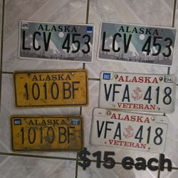 Autobile Alaska vintage  license plates $15 each

Pick up in Harlingen, I live near Walmart
Antiques, Telephone, Flags & Collectables