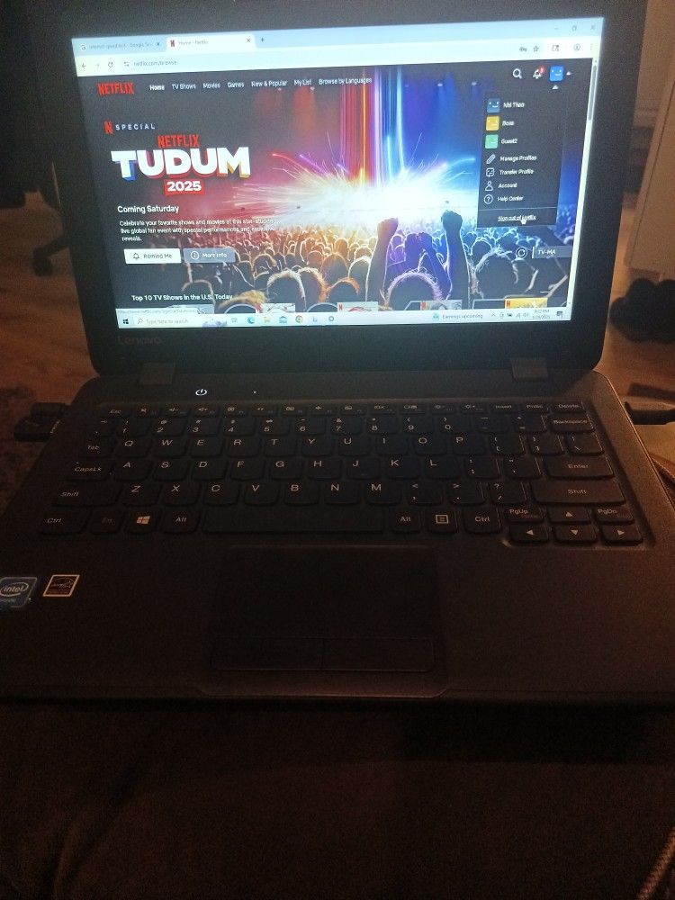 Lenovo N22 80S6 11.6", 1.6GHz Celeron, 4GB RAM, 32GB EMMC Win 10 Pro, AC adapter