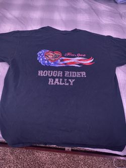 Rhinestone biker tee, size L