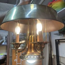 $24.94 -vintage brass bouillotte-style chandelier is priced at $89.94 Located in booth 117 on Arizona aisle at the brass armadillo on 28th dr and Cact