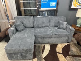 Sectional with bed and storage
