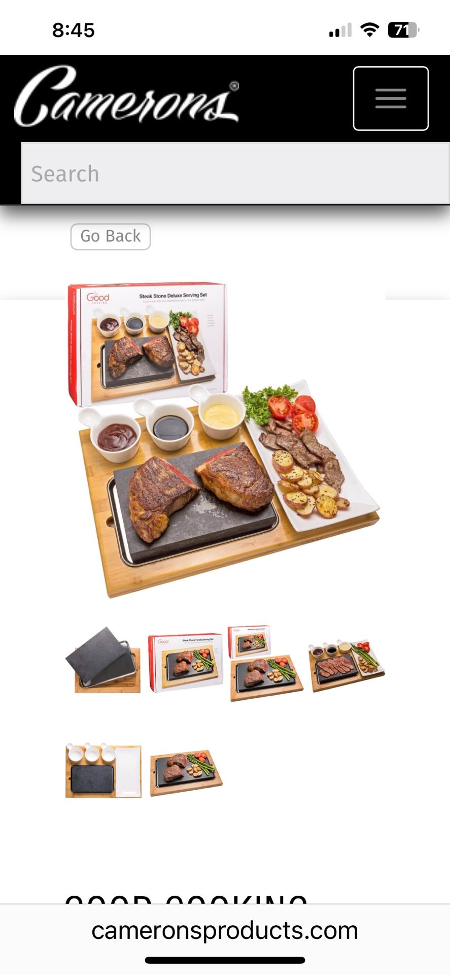 GOOD COOKING STEAK STONE DELUXE SERVING SET