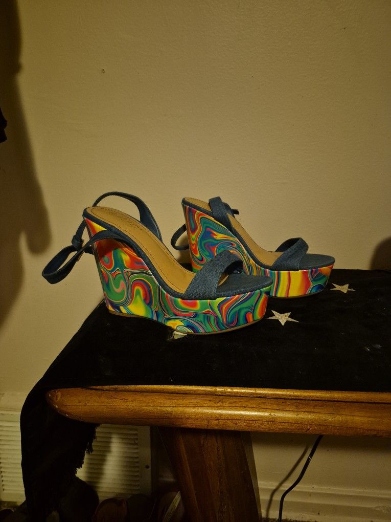 Tie Dye Platform Wedges