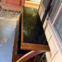 FREE,  Wood and Glass TV Stand with Integrated Mount