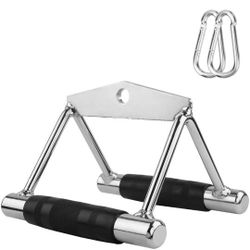 MHF Double D Handle Cable Attachment, V Shaped Handle, Exercise Machine attachments for Gym, Strength Training for Fitness
