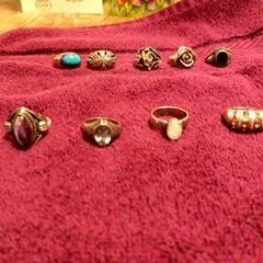 "COLLECTABLE" Antique/Vintage Sterling Rings and 1 Vintage Sterling Brooch Heavy!