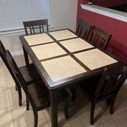 Complete Dinning Table Set Table And 6 Chairs