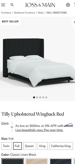 Linen black queen headboard