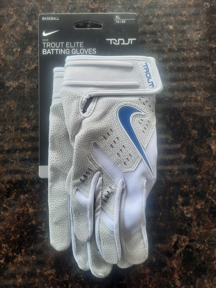 NEW Nike Trout Elite Duke Blue Devils Team Issued PE Batting Gloves Mens XL