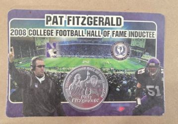 Pat Fitzgerald 2008 College Football Hall Of Fame Commemorative Coin NEW
