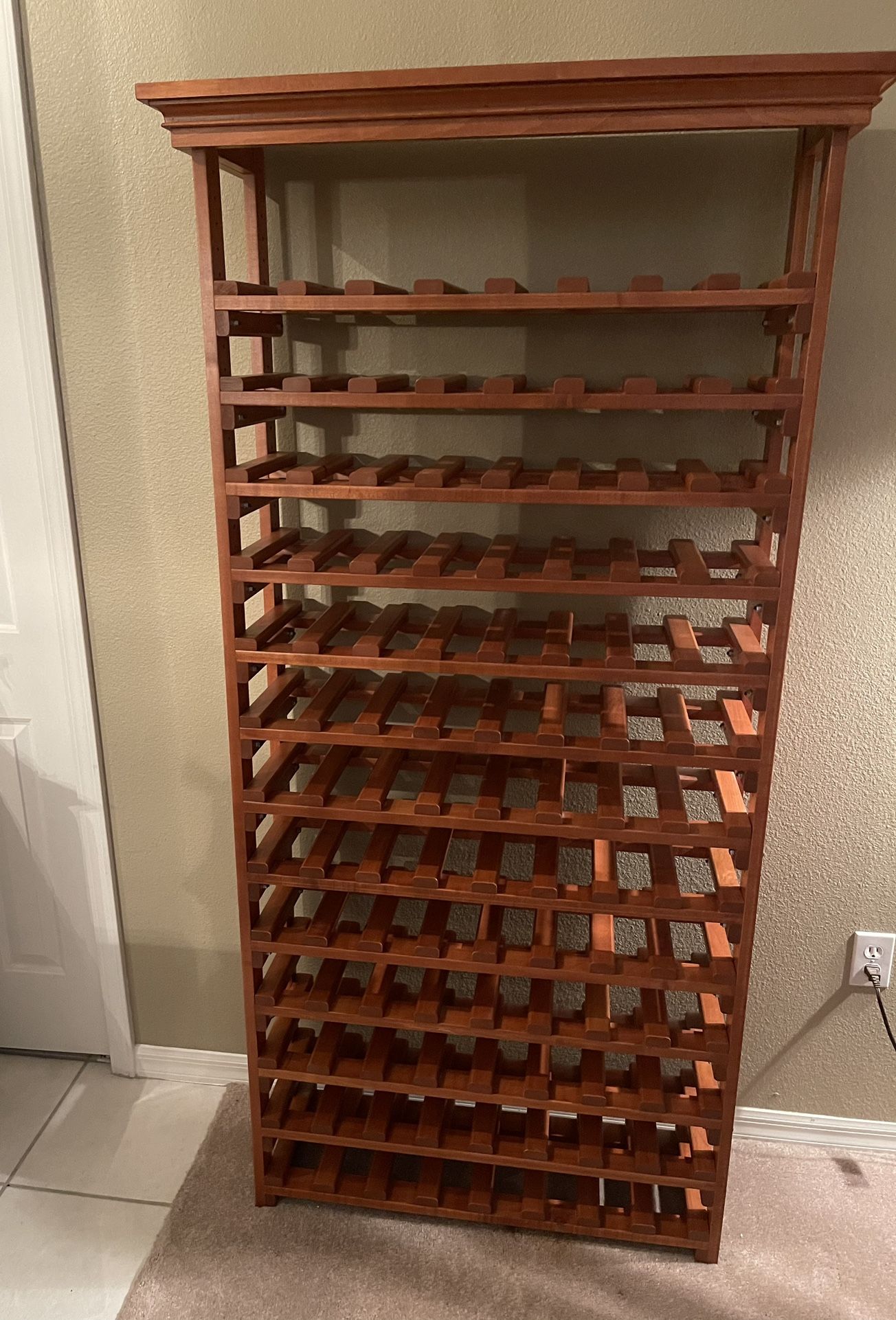 104 Bottle Custom Wine Rack. Solid Maple Wood. With Cherry Finish. Great Christmas present for the Wine Lover🍷🩷💚