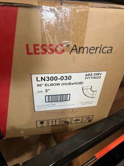 Box of 15 3” hub x hub 90 degree elbows. New
