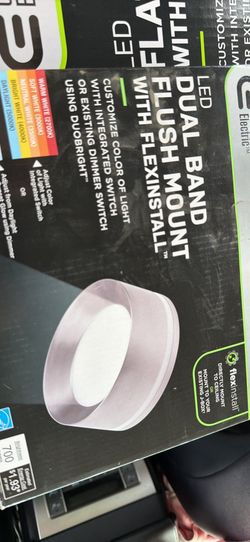 Commercial Electric 6in LED Dual Band Flush Mount Dimmable Color Change 700lm
