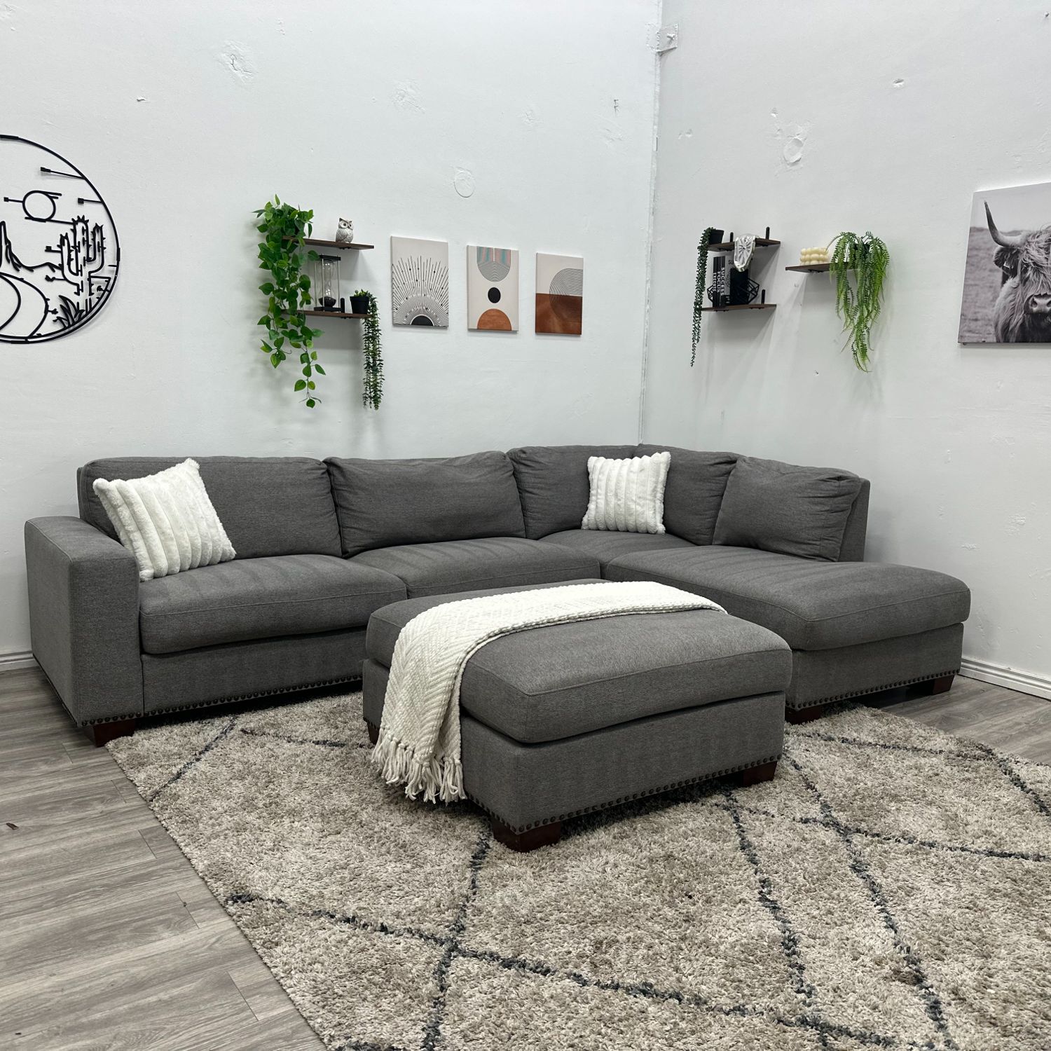 Thomasville Grey Sectional Couch - Free Delivery
