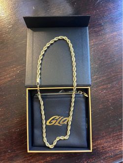 Gold Rope Chain Necklace with Box