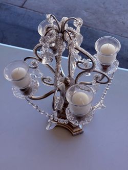 4-arm crystal candle holder